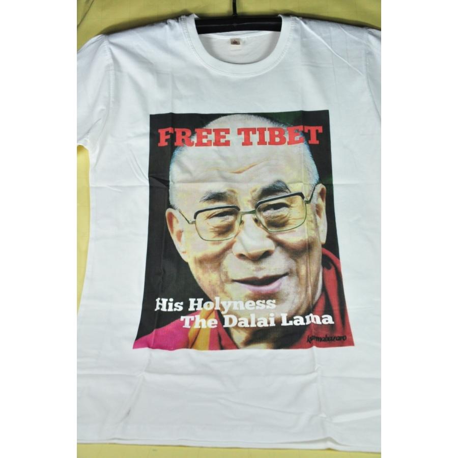 オリジナルTシャツ　フリーチベットTシャツ　ダライラマ猊下　FREE TIBET　KT001｜karmabazaro1