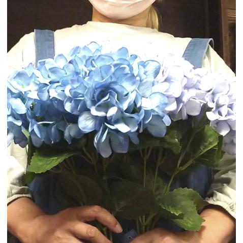 低価格で大人気の アジサイ ブッシュ 大 花束 あじさい 紫陽花 シルクフラワー 造花 髪飾り 花冠 インテリア コサージュ ギフト ハンドメイド Columbiatools Com
