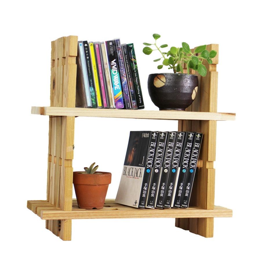 木の組立家具・組手什kudeju】二段ブックスタンド : 賀露