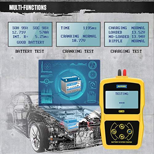 Autool Bt360カーバッテリーテスター 12v自動車バッテリーロードテスターcca 100 2400車両 ボート オートバイ用の通常の浸水 自 激安大特価