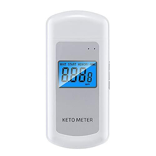 呼吸ケトンメーター、充電式デジタルケトンメーター、アセトンチェッカー（マウスピース10個付き）-白