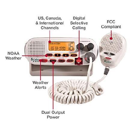 Cobra　MR　F45-D　VHF,　Display,　Mount　Watt　Microphone,　Fixed　NOAA　Channels,　Submersible,　Signal　Radio　LCD　Marine　25　Weather　Noise　VHF　Streng　Cancelling