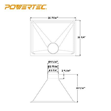 POWERTEC 70122 集塵用 ビッグダストフード 100mm径ホース用 ABSプラスチック 集じんアダプター