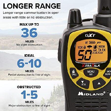 Midland 50 Channel GMRS Two-Way Radio Long Range Walkie Talkie with 142 Privacy Codes, SOS Siren, and NOAA Weather Alerts and Weather Scan (Black Ye - 5