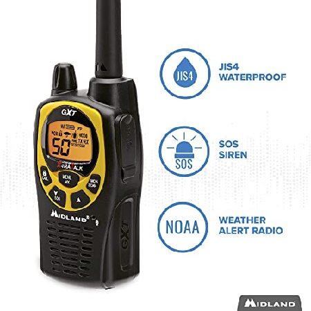 Midland 50 Channel GMRS Two-Way Radio Long Range Walkie Talkie with 142 Privacy Codes, SOS Siren, and NOAA Weather Alerts and Weather Scan (Black Ye - 2