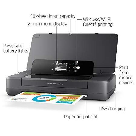 HP　OfficeJet　200　Printing　Portable　Mobile　with　Wireless　＆　(CZ993A)　Printer　,Black