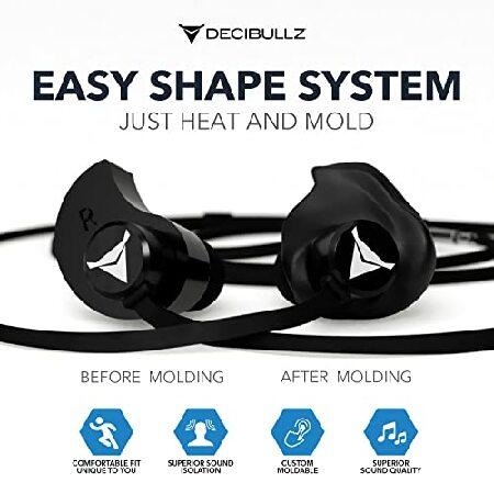 Decibullz - カスタム成形輪郭ESインイヤーヘッドホン 簡単かつ迅速に耳の形を整えます (ブラック) また