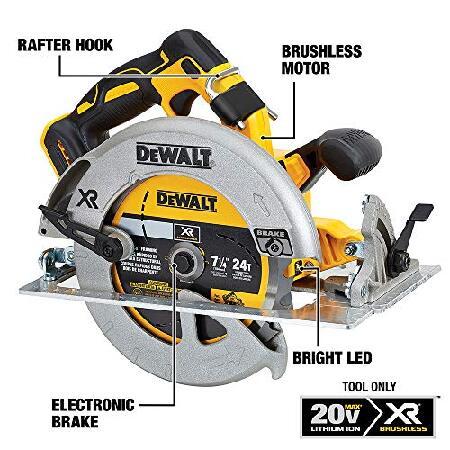 DEWALT　20V　MAX　7-1　Tool　Circular　Saw　Only,　Brake,　4-Inch　with　Cordless　(DCS570B)