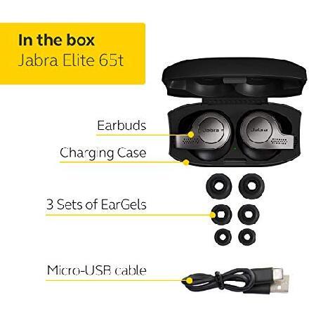 再開困難 Jabra Elite 65t True Wireless Earbuds ＆ Charging Case エリート ワイヤレスインイヤーヘッドフォン耐汗性 - Titanium Black 並行輸入品
