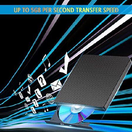 売り出し純正 External Blu ray Drive DVD/BD Player Read/Write Portable Blu-ray Drive USB 3.0 and Type-C DVD Burner 4k Ultra HD Blu-ray Drive Compatible with/Win7/Wi