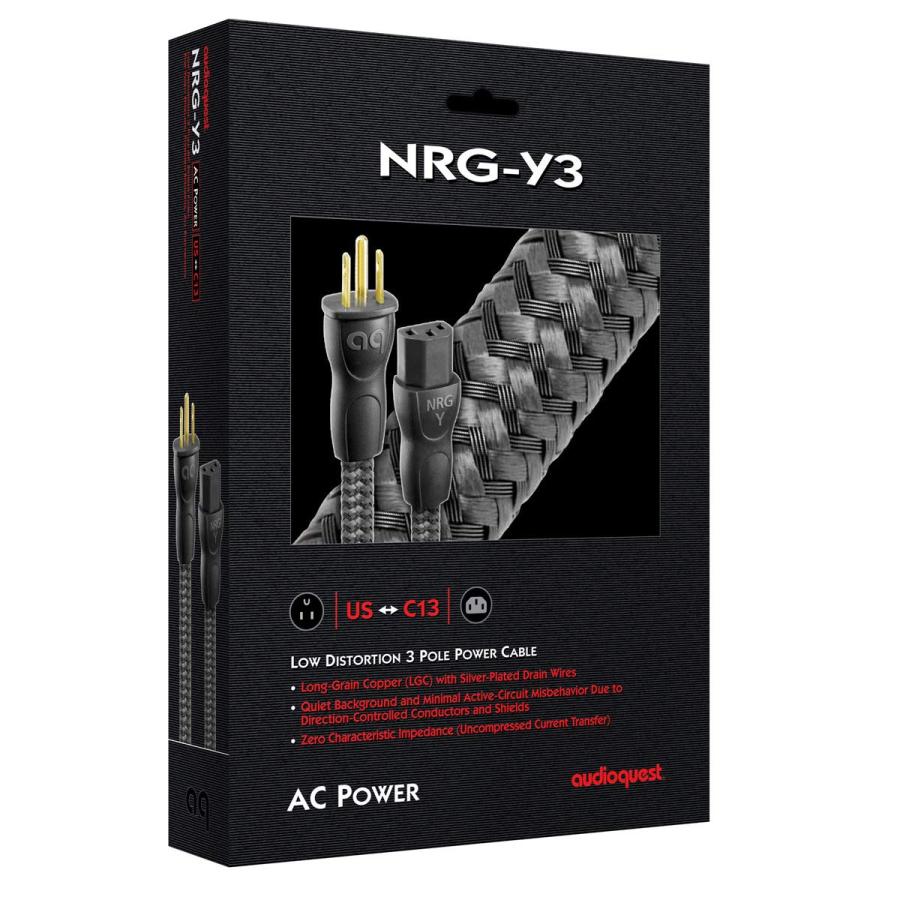 公式超高品質 AudioQuest NRG-Y3 低歪み 3極 AC電源ケーブル - 9.84フィート (3m)
