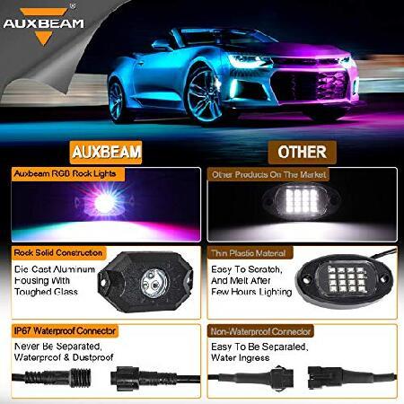 Auxbeam　RGB　LED　LED　Light　Lights　for　Pods　Lights　Car　Rock　with　Bluetooth　Rock　Kit　for　Underglow　Light　Trucks　Waterproof　APP　Rock　Multicolor　Control,