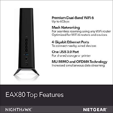 激安オンライン販売 NETGEAR Nighthawk WiFi 6 Mesh Range Extender EAX80 - Add up to 2，500 sq. ft. and 30+ devices with AX6000 Dual-Band Wireless Signal Booster ＆ Repeater