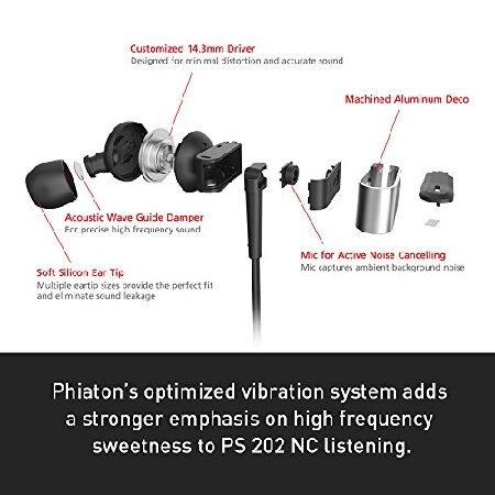 [大特価] Phiaton PS 202 NC アクティブノイズキャンセリング 有線イヤホン マイクとリモコン付き 10時間再生 3.5mmジャック プレミアムアルミニウム構造ヘッドホン 【H1917820609】(10050円)