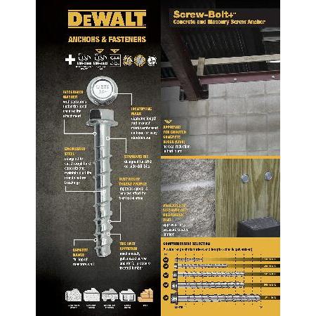 当店カスタムオーダー 3/8 x 5 DeWALT Engineered by Powers Screw-Bolt 高性能スクリューアンカー 亜鉛メッキ (50)
