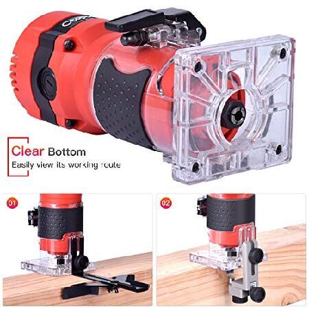 セレクトショップ Compact Router Tool， 800W Wood Palm Router Tool for Woodworking， Hand Wood Trimmer Wood Router with 12PCS 1/4 Router Bits