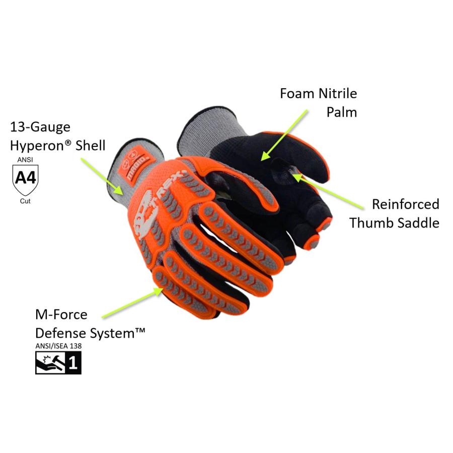 日本直売 MAGID T-REX Flex Series Lean Ultra-Lightweight Low-Profile Impact Gloves with Foam Nitrile Palm Coating Size 9/L (6 Pairs)