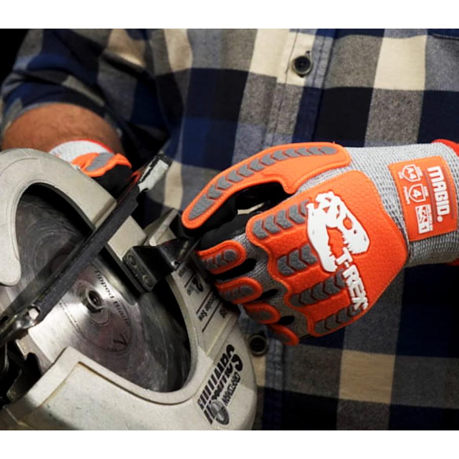 オンラインストア特注 MAGID T-REX Flex Series Lean Ultra-Lightweight Low-Profile Impact Gloves with Foam Nitrile Palm Coating Size 13/XXXXL (6 Pairs)