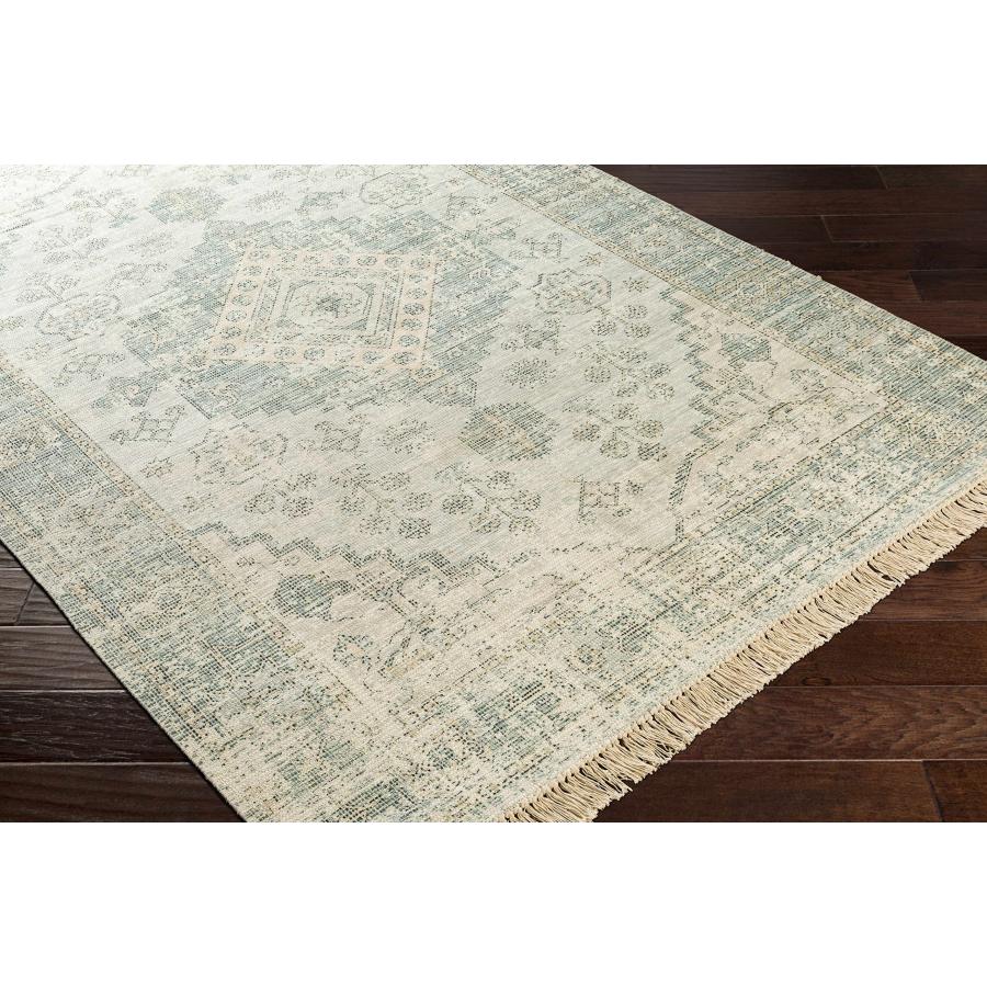 高級百貨店 Hauteloom Undy Hand Woven Traditional Vintage Living Room Bedroom Cotton Runner Rug - No Pile Tassel Carpet - Boho Persian Medallion - Distressed - Li