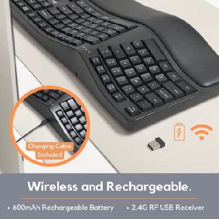 売り尽くし価格 Ergonomic Keyboard Wireless - Your Comfort Matters - Full Size Rechargeable 2.4G Ergonomic Wireless Keyboard with Wrist Rest - 110 Key Split Ergo Comp