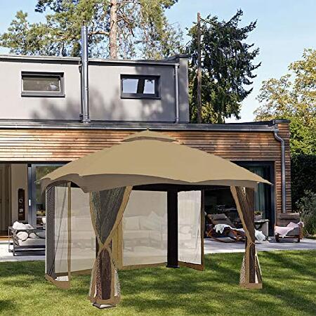 セール品 CoastShade Gazebo Universal Replacement Mosquito Netting Canopy Screen Sidewalls Only 10´ x 10´ ，Beige