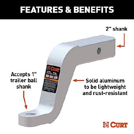 販売超安い CURT 45362 Aluminum Trailer Hitch Ball Mount， Fits 2-Inch Receiver， 8，000 lbs， 1-Inch Hole， 6-in Drop， 5-in Rise， Black