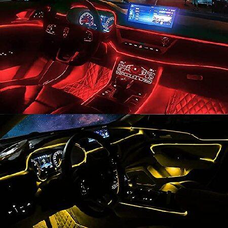 激安価額 Jushope Interior Car LED Strip Lights， 6 in 1 Car Ambient Lighting Kits with 315 inches Fiber Optic， 16 Million Colors Wireless APP and RF Remote Cont