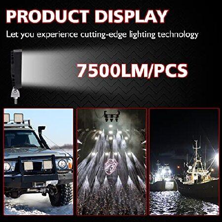 古典 LED Light Pods， 2PCS 4 Inch 75W LED Light Bar 12V-60V， Square Flood LED Work Lights Off-Road Lights for Tractor Trucks Vehicle ATV SUV UTV Boat Mower