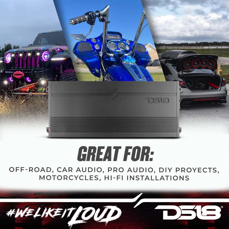 ネット買取 DS18 G3600.1D カーオーディオアンプ 1チャンネル クラスD モノブロック 3600ワット - リモートバスノブ付属 - コンパクト設計簡単取り付け - 車両サウンドシス