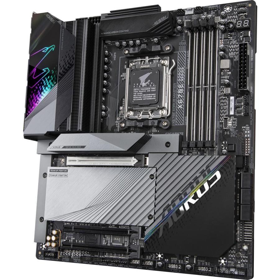 【国内正規販売店】 GIGABYTE X670E AORUS MASTER AMD AM5 ATX Motherboard 4x DDR5~128GB，3x PCIe x16， 4x M.2， 6x SATA 6， 8x USB 3.2， 2x USB-C， 2x USB 2.0