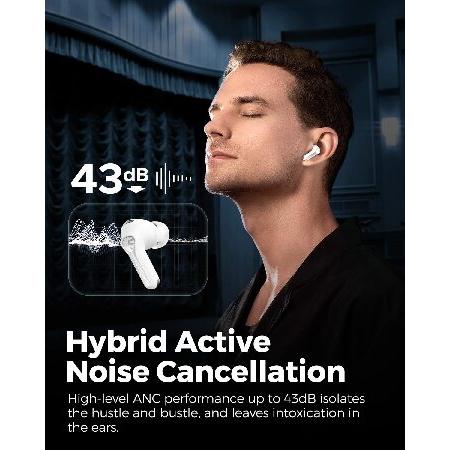 買取 Soundpeats Capsule3 Pro Wireless Earbuds with Hi-Res and LDAC， 43dB Hybrid Active Noise Cancelling Bluetooth 5.3 Earphones with 6 Mics for Calls， Tota
