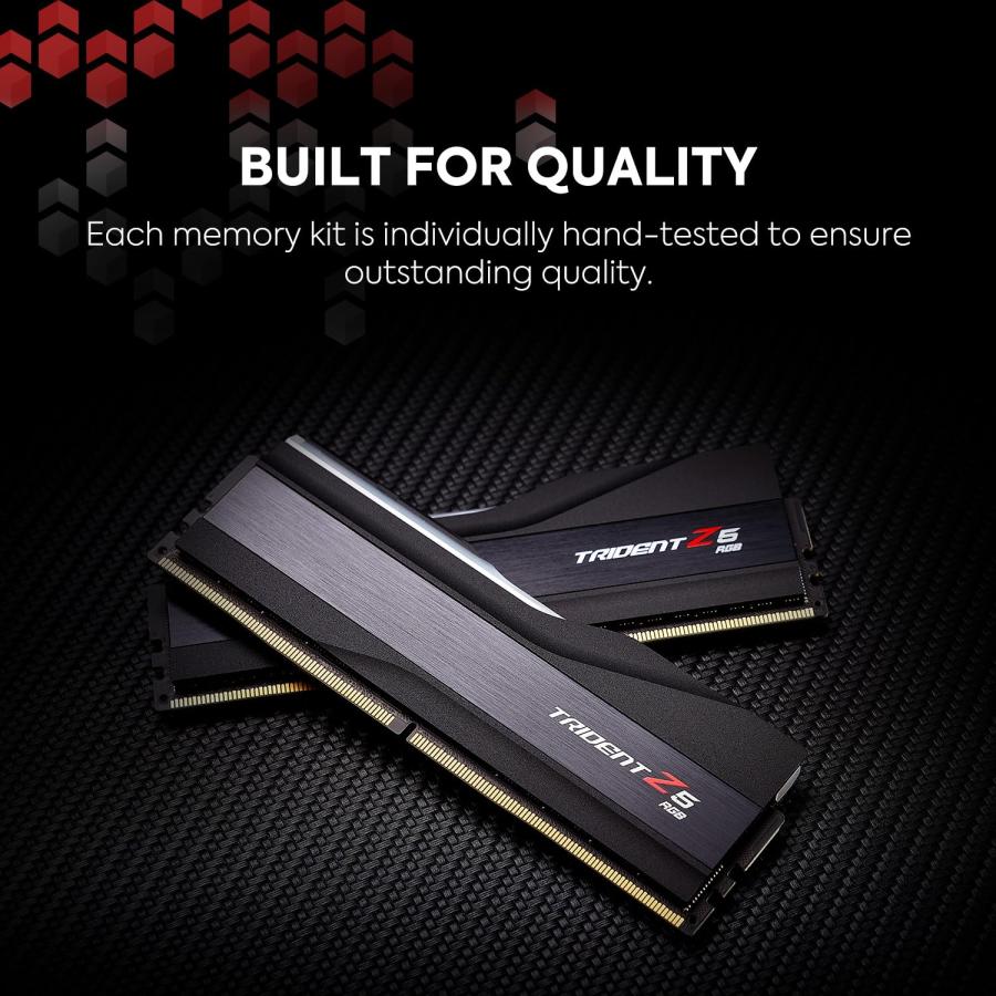 注文送料無料 G.SKILL Trident Z5 RGBシリーズ (Intel XMP 3.0) DDR5 RAM 48GB (2x24GB) 7600MT/s CL38-52-52-121 1.35V デスクトップコンピュータメモリ UDIMM - マットブラ