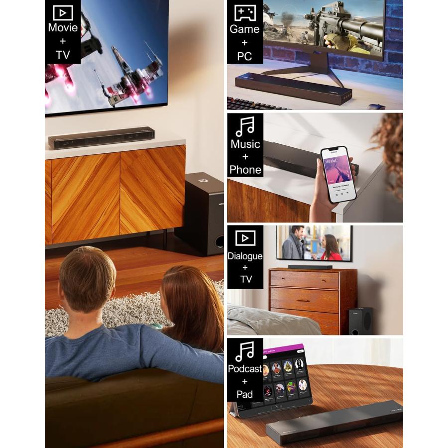 ULTIMEA Dolby Atmos Sound Bars for TV, 3D Surround Sound System for TV