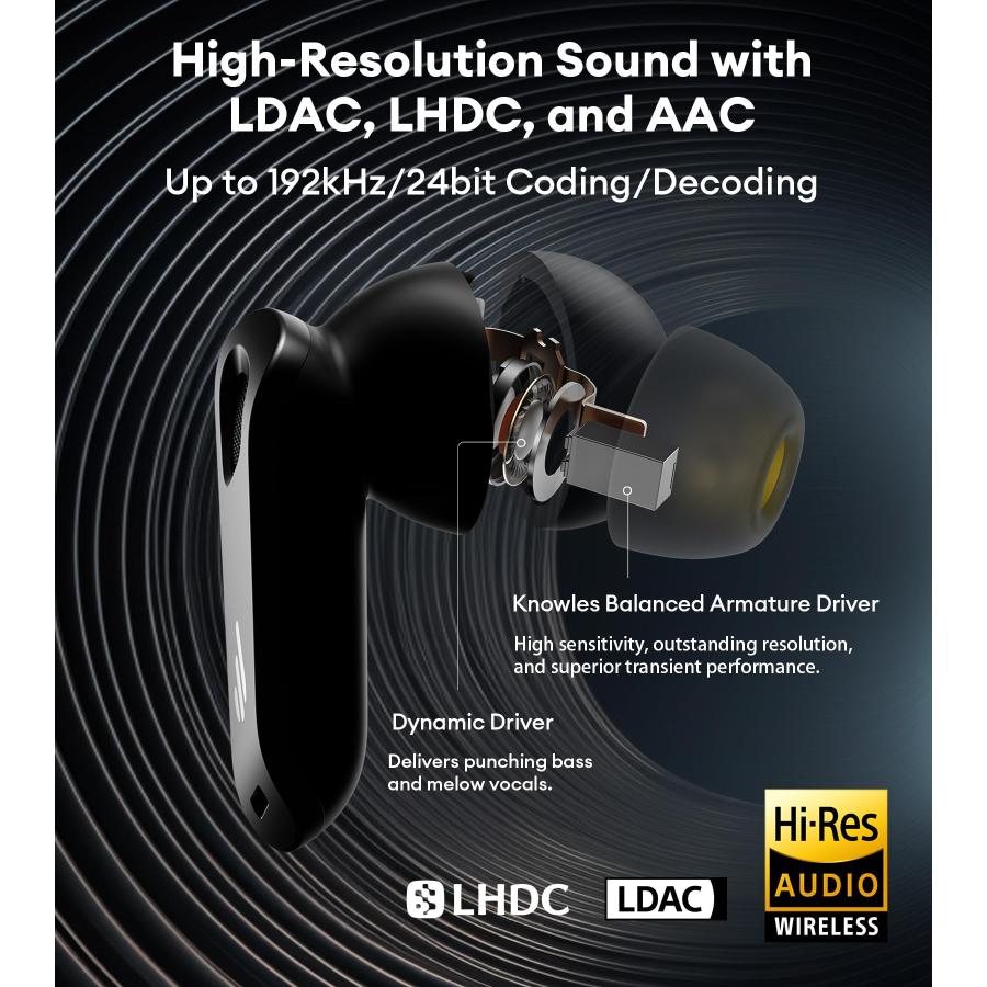 全国のネット通販 Edifier NeoBuds Pro 2 Multi-Channel Active Noise Cancellation Earbuds with Spatial Audio， Hi-Res Sound， LDAC ＆ LHDC， AAC， 8 Mics for Clear Calls， Blu