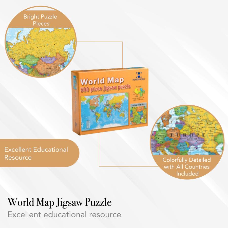 販売特売 Round World Products World Map Puzzle， 500 Pieces by ROUND WORLD PRODUCTS