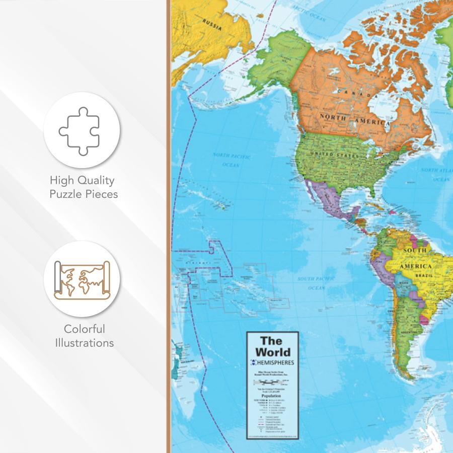 販売特売 Round World Products World Map Puzzle， 500 Pieces by ROUND WORLD PRODUCTS
