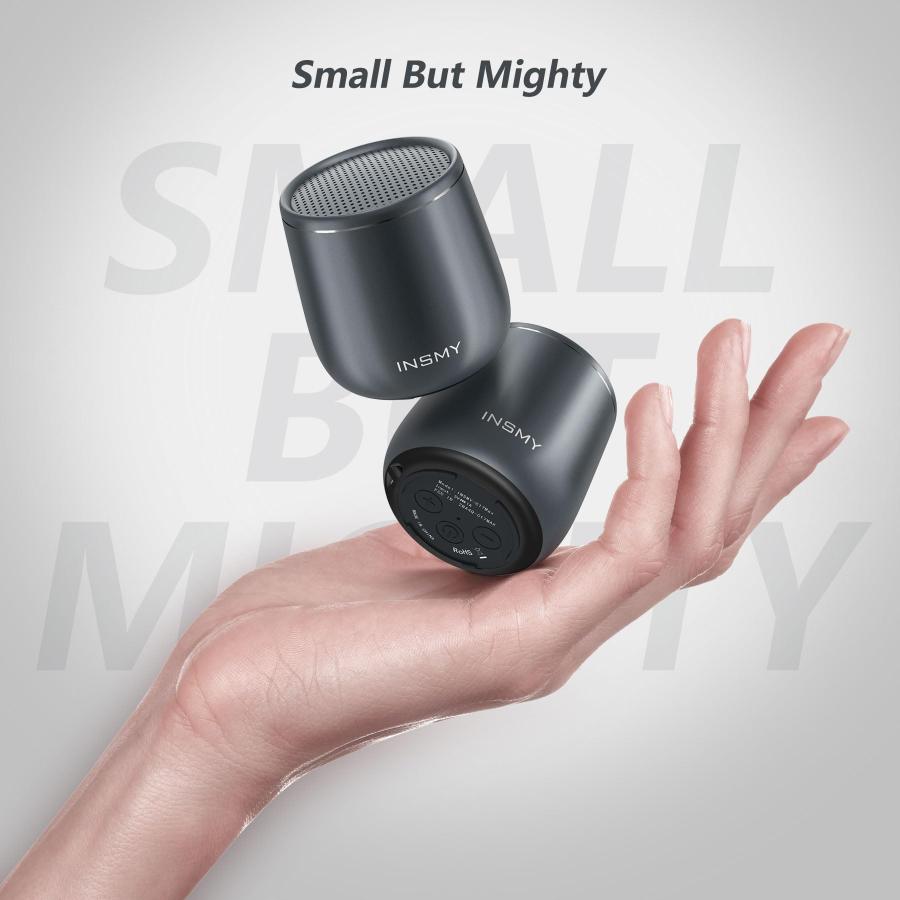 廉売 INSMY Small Bluetooth Speaker， Waterproof Mini Portable Wireless Speaker， Punchy Bass Rich Audio Stereo Pairing， Handheld Pocket Size Built in Mic for