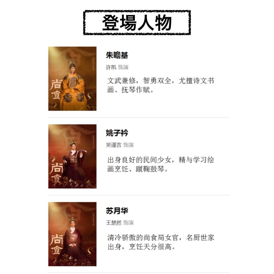 中国ドラマ「尚食」中国版ブルーレイ シューカイ主演 ポストカード5p