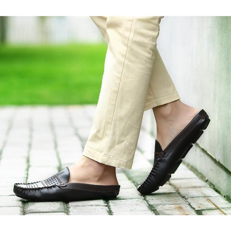 かかとなし スニーカー おしゃれ メンズ スリッポン 牛革 ローファースニーカー オフィスサンダル 革 かかとなし スニーカー ビジネスサンダル 事務 サンダル Bg11 カサイ商社 通販 Yahoo ショッピング