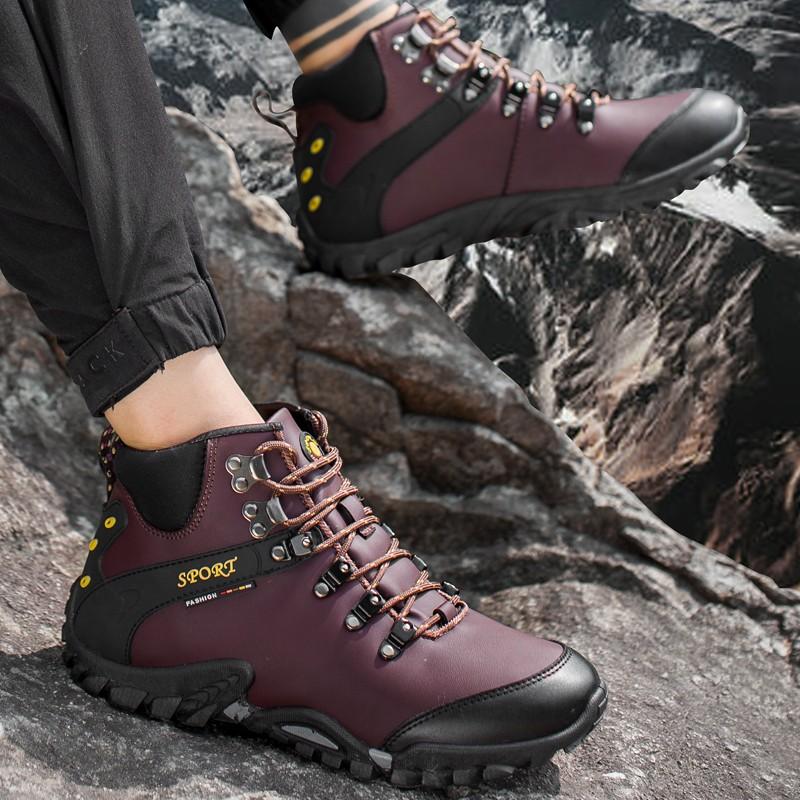 Begin掲載 ハイカット 登山靴 防水 防滑 スノーブーツ 男女兼用 耐磨耗 衝撃吸収 防寒 アウトドア トレッキングシューズ ラウンドトゥ ぺたんこ スエード 通販 安全靴 ブツー 春 バイク靴 作業靴 ハイカット ブーツ 登山靴 メンズ