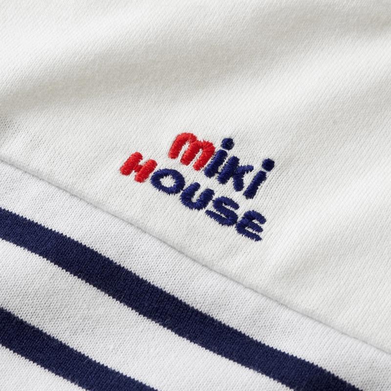 セール ミキハウス mikihouse ロゴ刺しゅう切替半袖Tシャツ 80cm 90cm 110cm 120cm 130cm｜kasaman｜08