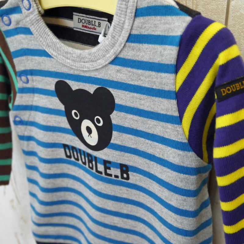 sale ミキハウス mikihouse ダブルB クレイジーボーダー ロンパース 