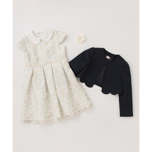 20％off 】130cm プティマイン petitmain花柄OP＋スカラップジャケット  