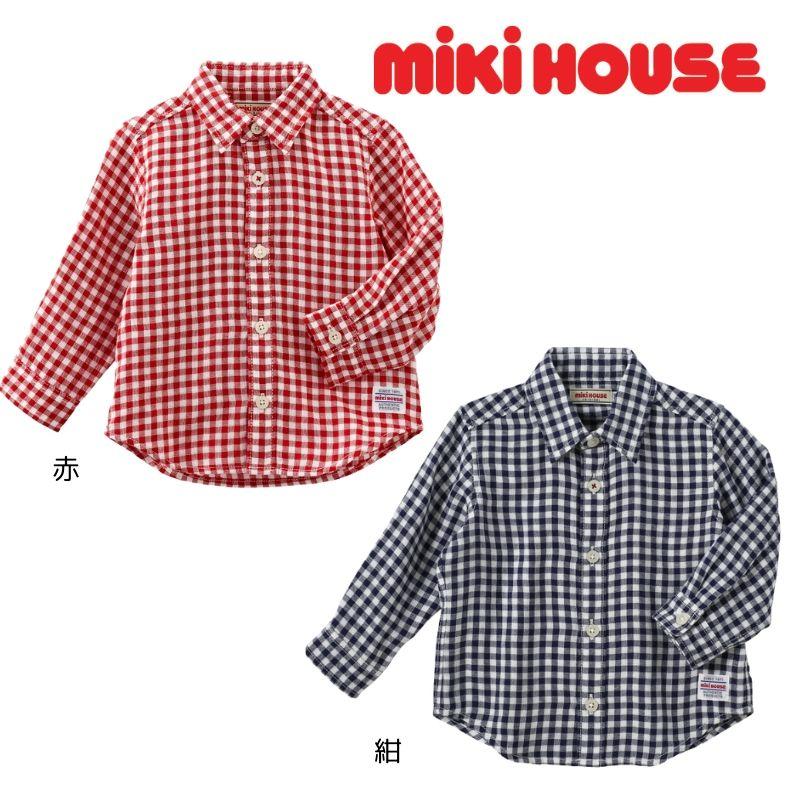 MIKI HOUSE（ミキハウス） ギンガムチェック長そでシャツ 80cm 110cm