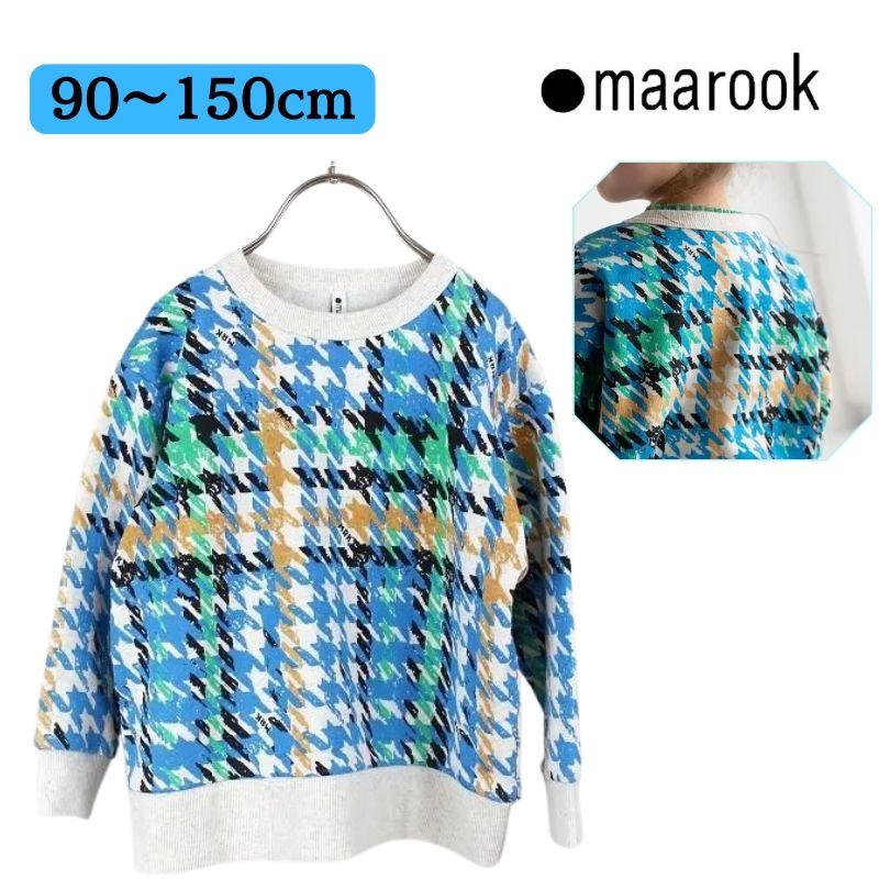 maarook（マルーク） 千鳥プリントふわかる裏毛トレーナー 90cm 100cm