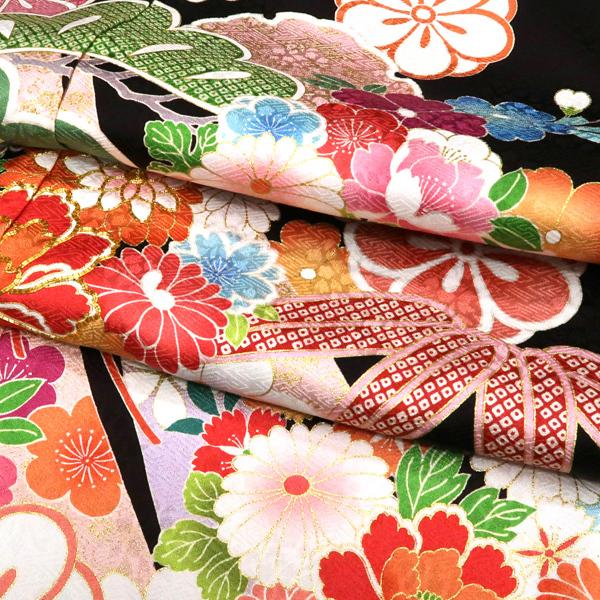 15%クーポンあり 振袖 仕立て付き 十日町有名染匠 焦げ茶色 熨斗 新品 購入 販売 古典柄 正絹 友禅 未仕立て 成人式 卒業式 f-455の画像