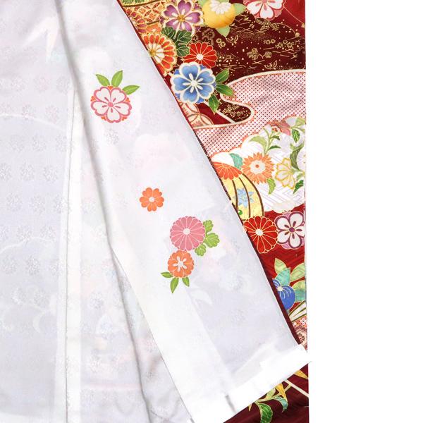 15%クーポンあり 振袖 仕立て付き 十日町有名染匠 白色 赤色 新品 購入 販売 古典柄 毬 正絹 友禅 着物 未仕立て 成人式 絹 f-466_4