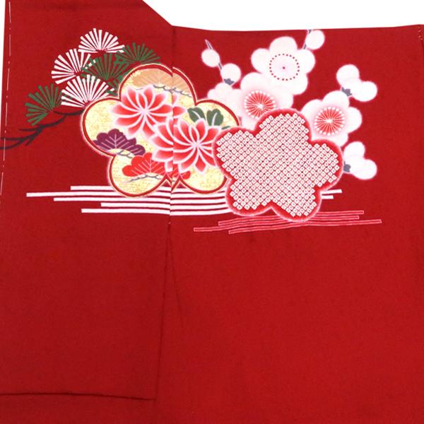 15%クーポンあり 振袖 販売 滝泰 絞り 仕立て付き 赤 新品 購入 古典柄 松竹梅 フォーマル 着物 未仕立て 成人式 卒業式 f-590の画像