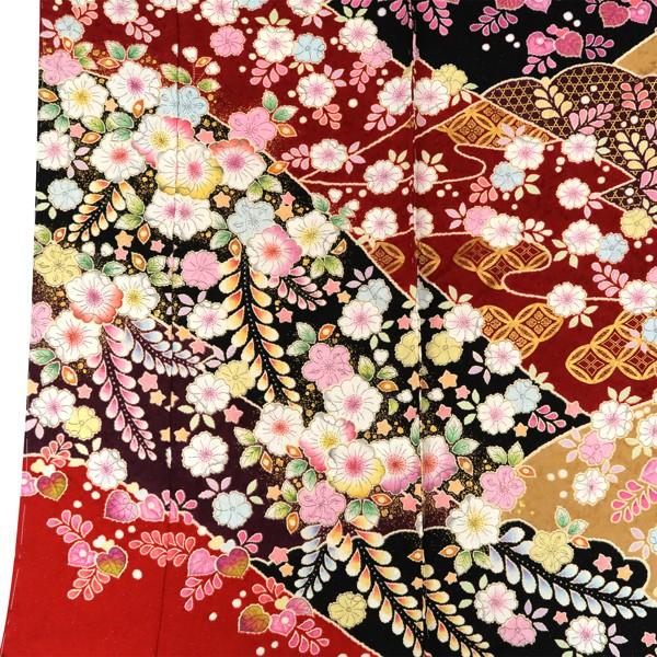 15%クーポンあり 翠山工房・桐屋 辻が花 振袖 仕立て付き 絞り 正絹 着物 新品 購入 販売 未仕立て 赤 辻ヶ花 古典柄 成人式 f-89の画像