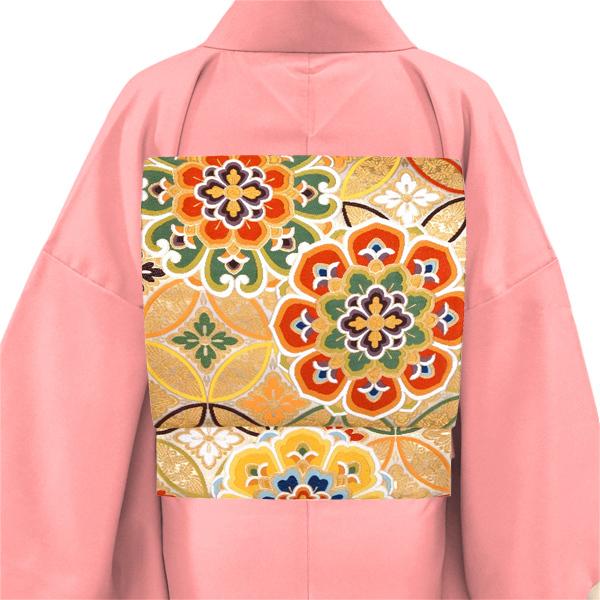 20%OFFセール 袋帯 振袖用 河合美術織物 仕立て付き 金色 ゴールド